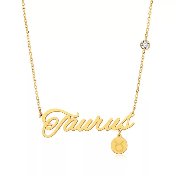 Cursive Zodiac Sign Necklace